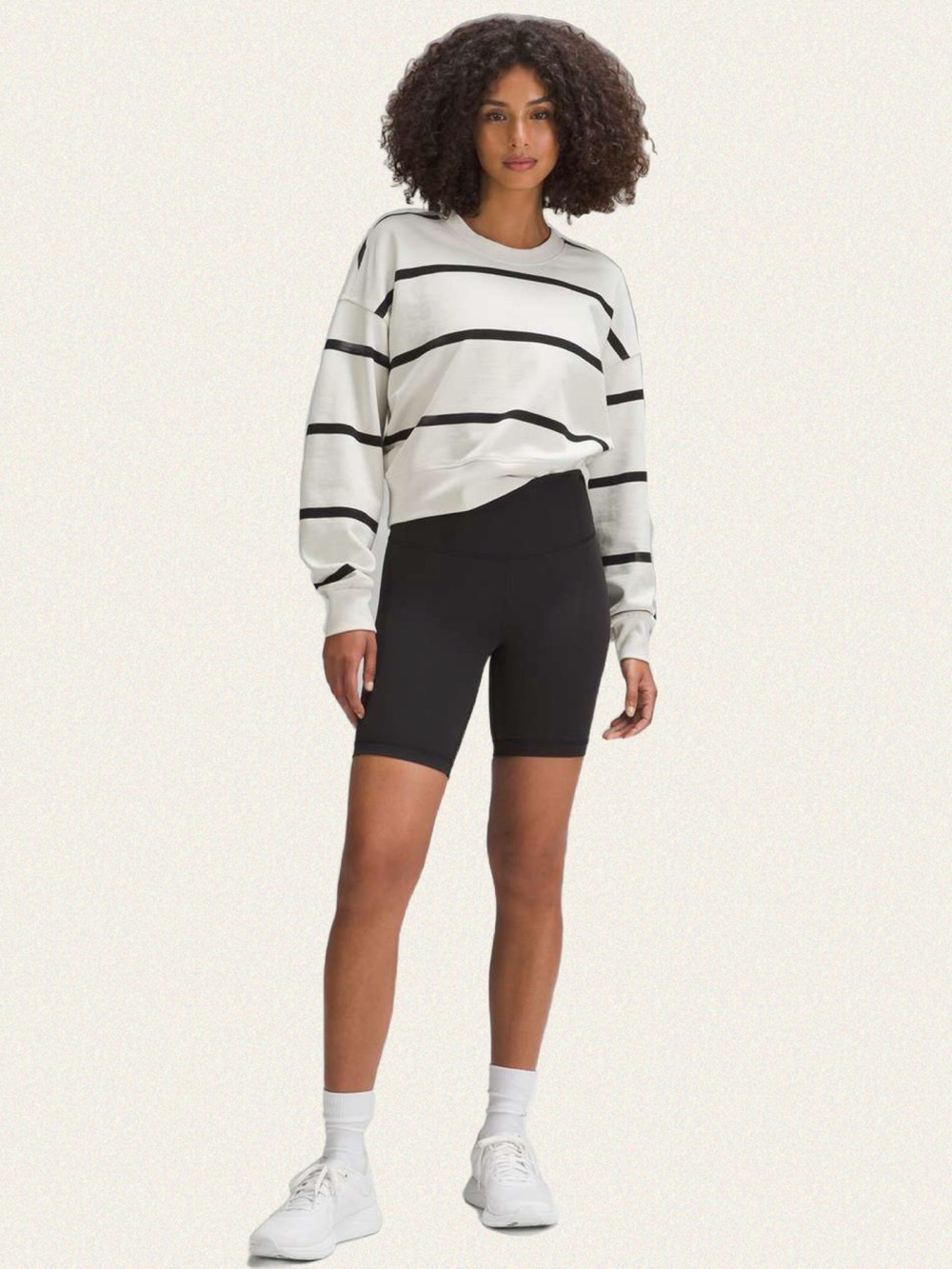 Lululemon Perfectly Oversized Cropped Crew *Stripe